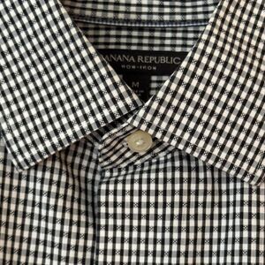 Banana Republic Black and White Gingham Shirt